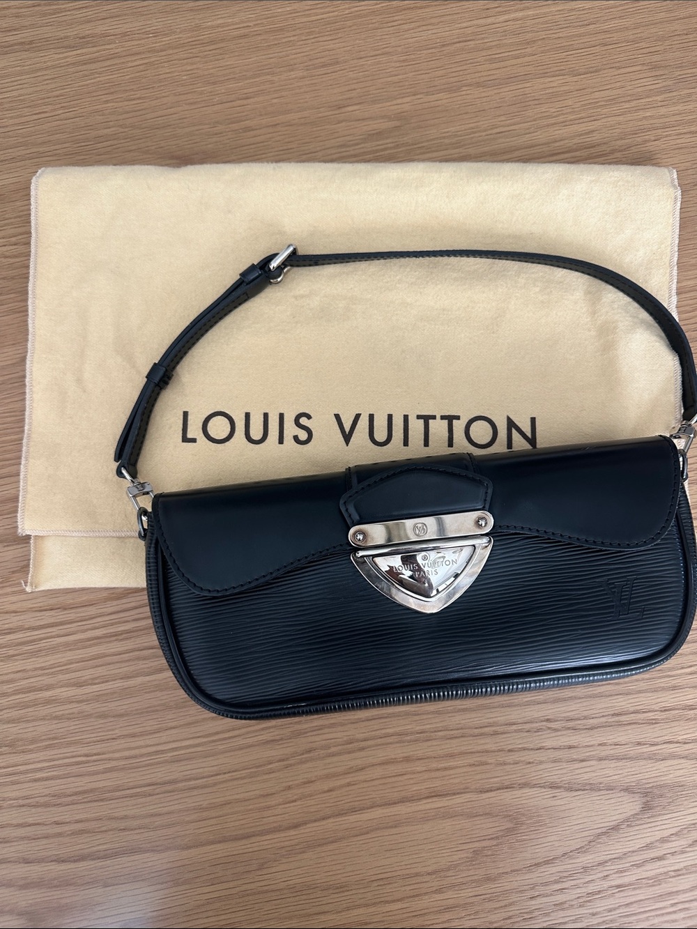 Louis Vuitton Black Epi Leather Mini Shoulder Bag with Silver Hardware